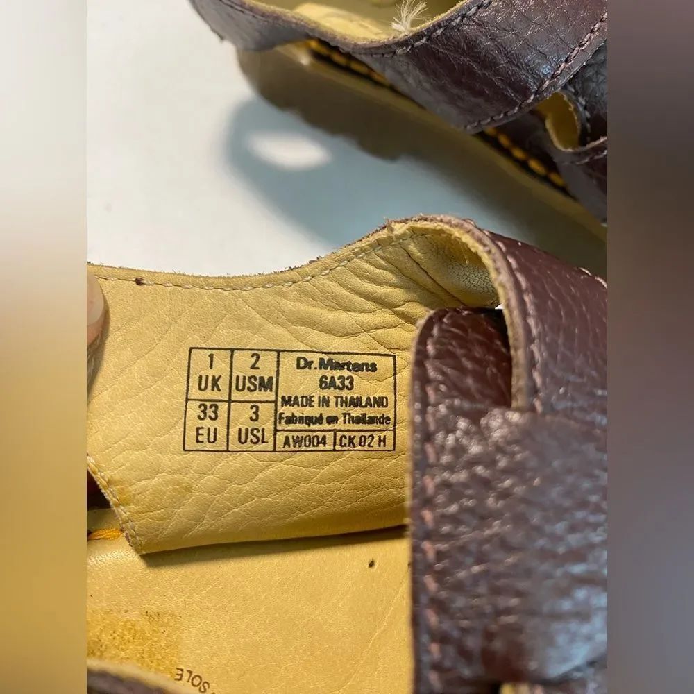 Dr Martens Sailor Fisherman Sandals Kids US 2 Brown Leather AirWair Buckle - Picture 4 of 7